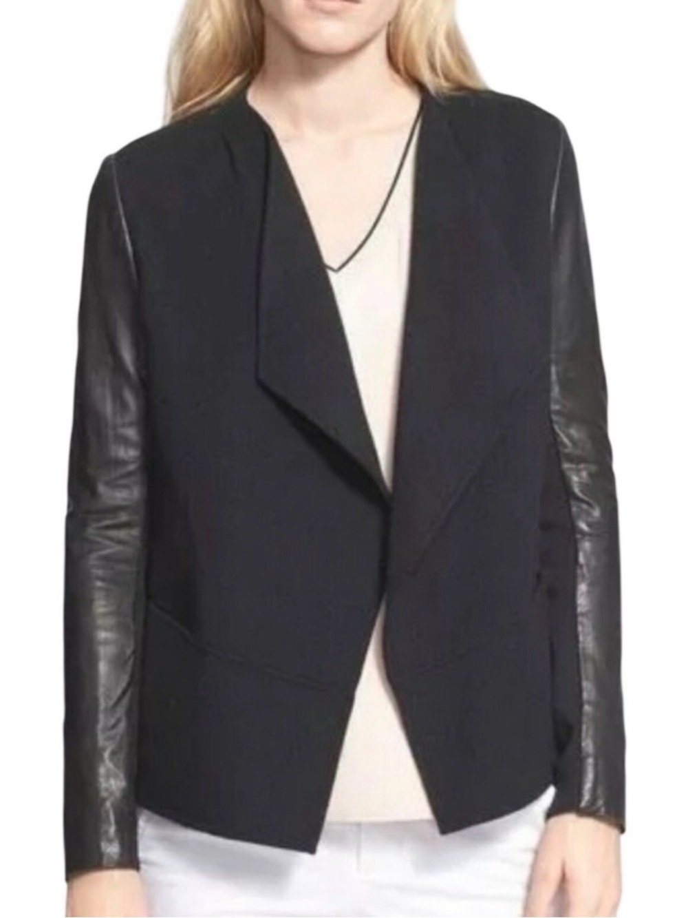Vince Leather Wool Jacket